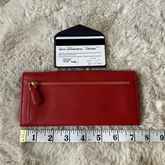 Prada Large Saffiano Leather Wallet in Red - Picture 2 of 4